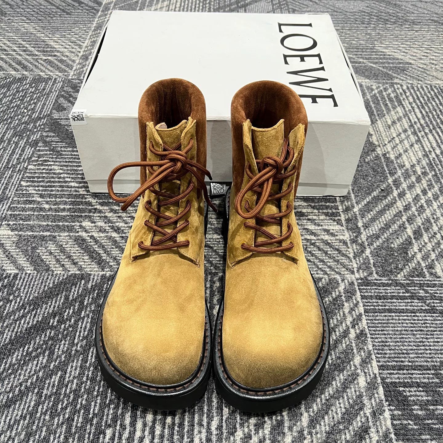 Loewe Sierra Yellow Suede Ankle Boots