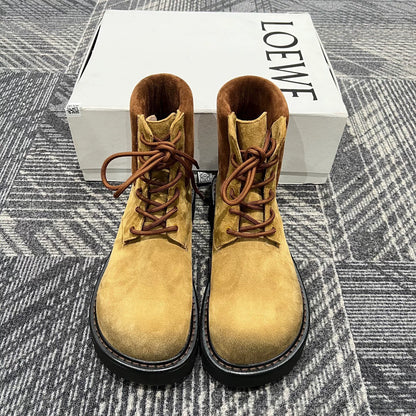 Loewe Sierra Yellow Suede Ankle Boots