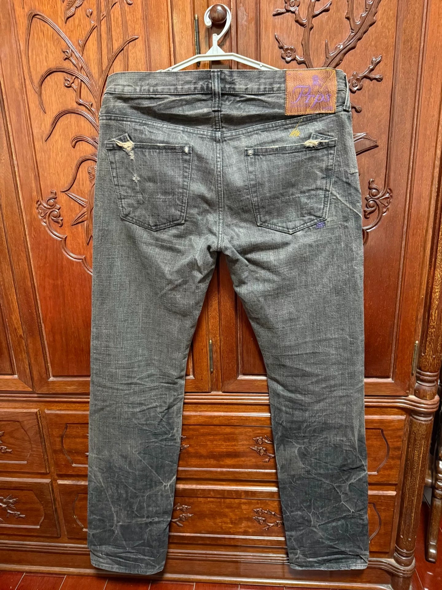 PRPS Men's W34 Black Straight Slim Jeans