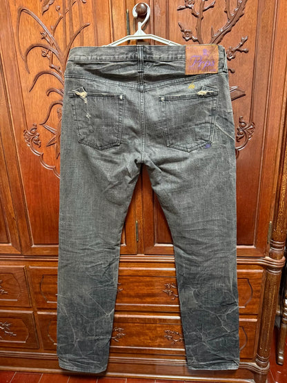 PRPS Men's W34 Black Straight Slim Jeans