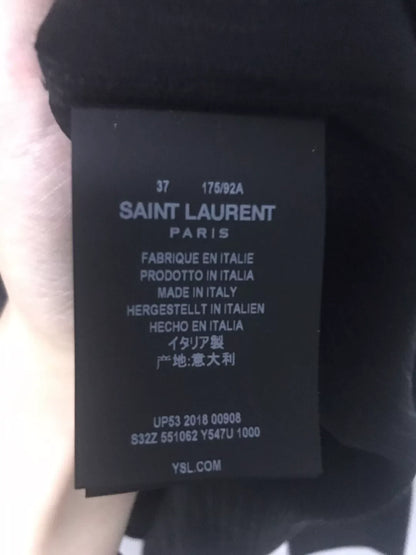 Saint Laurent Black Ribbed Silk Shirt