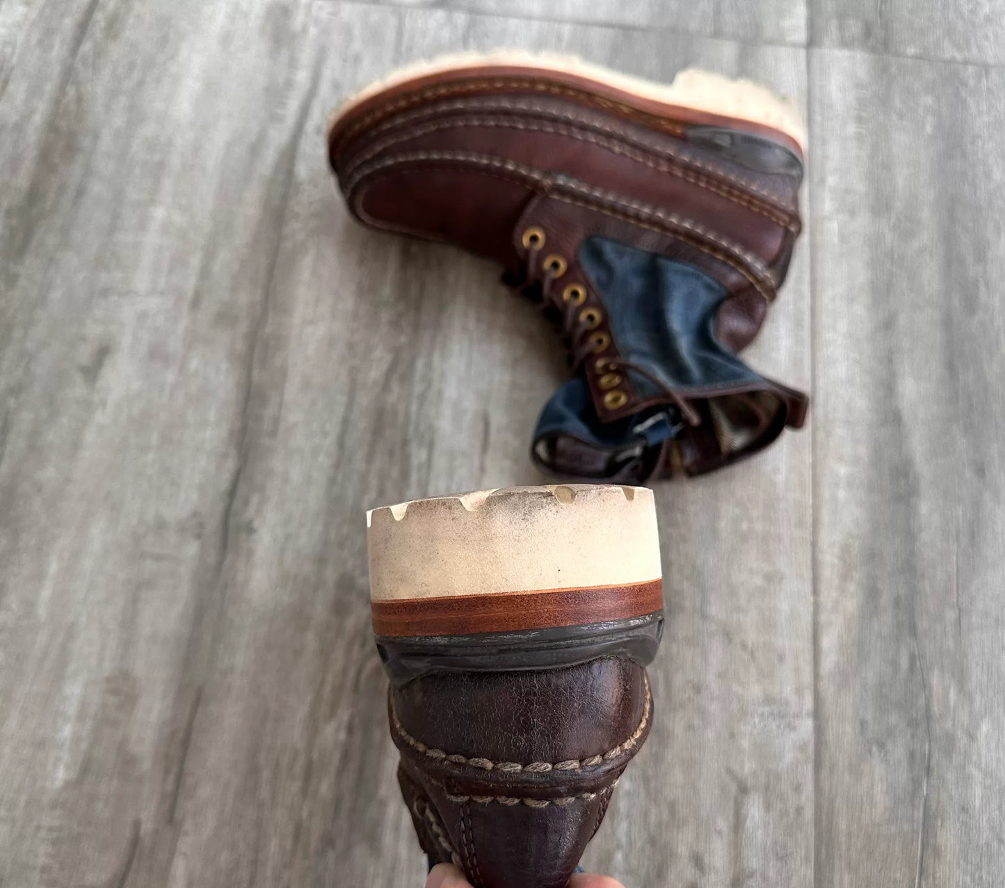 visvim grizzly boots lt.indigo size us8