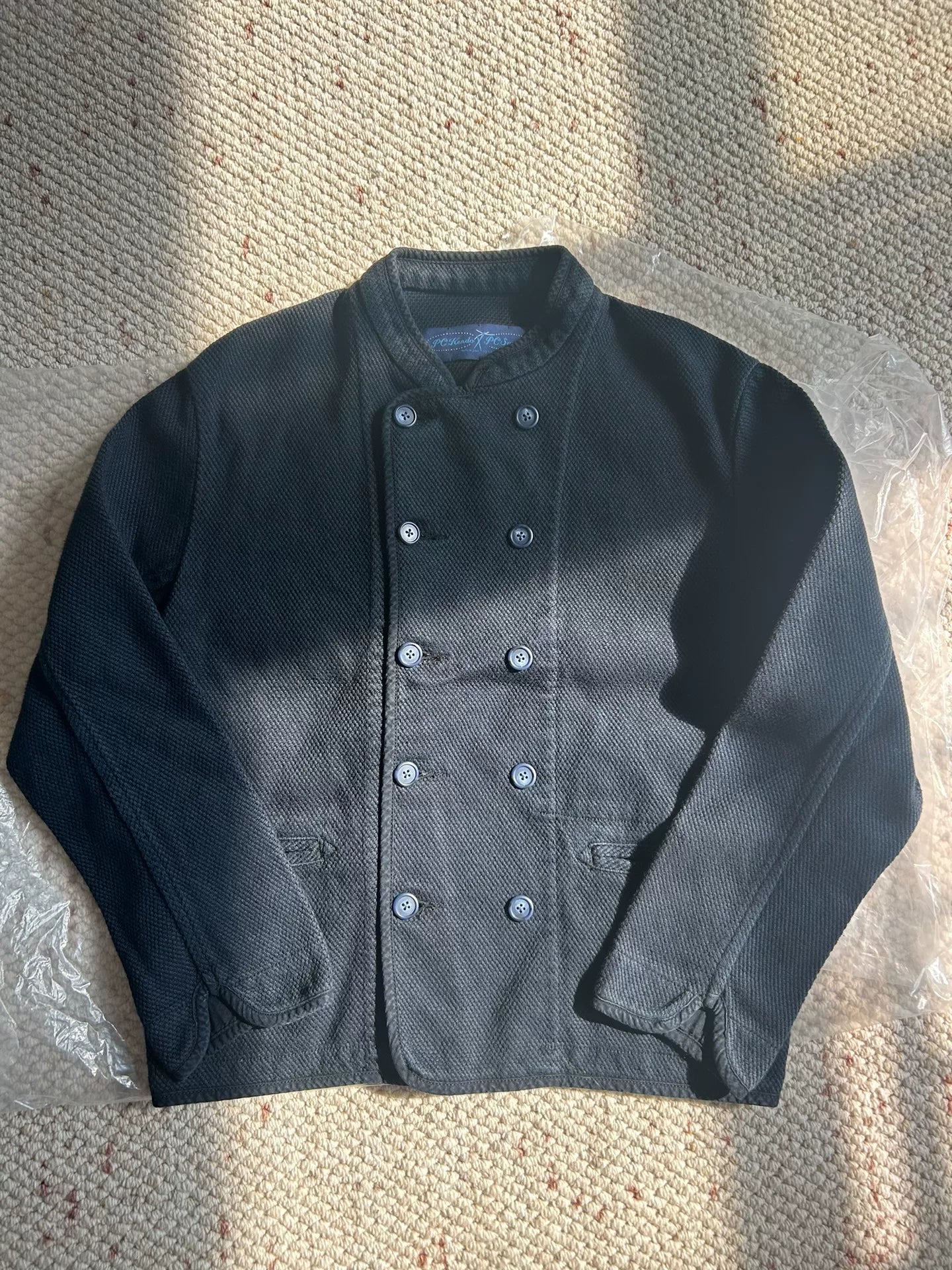 classic double-breasted jacket in navy blue