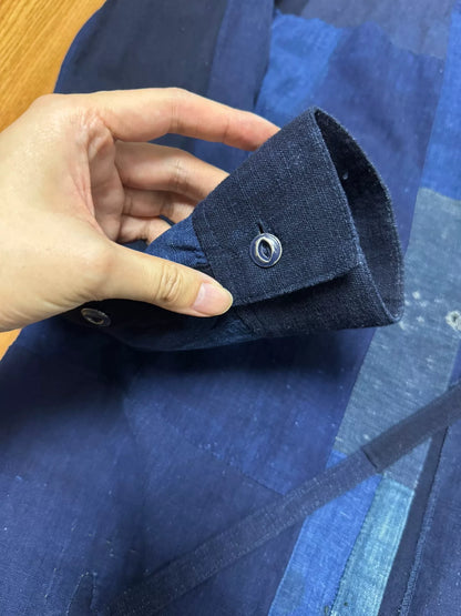 visvim kofu lhamo shirt in blue