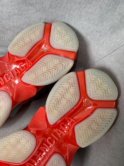 Balenciaga Triple S Gray Red Sneakers Size 39