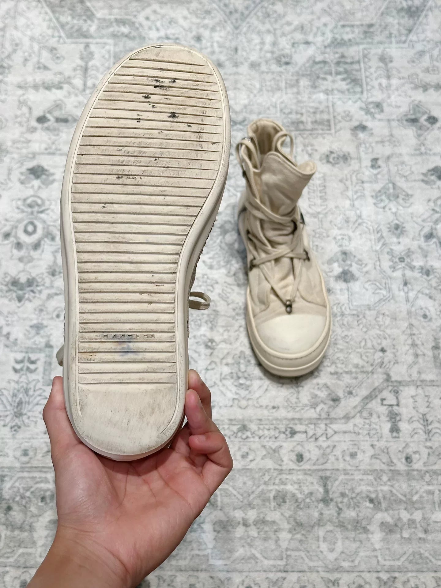 Rick Owens Canvas High-Top Sneakers