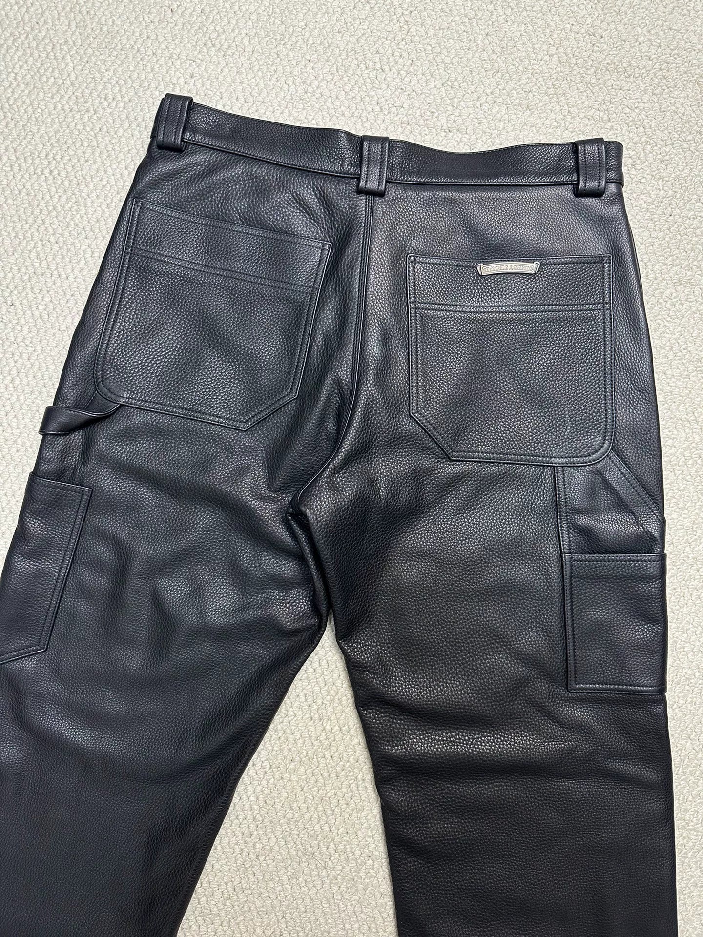 Chrome Hearts Leather Double Knee Pants
