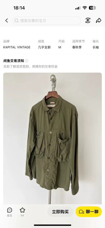 kapital long sleeve military shirt