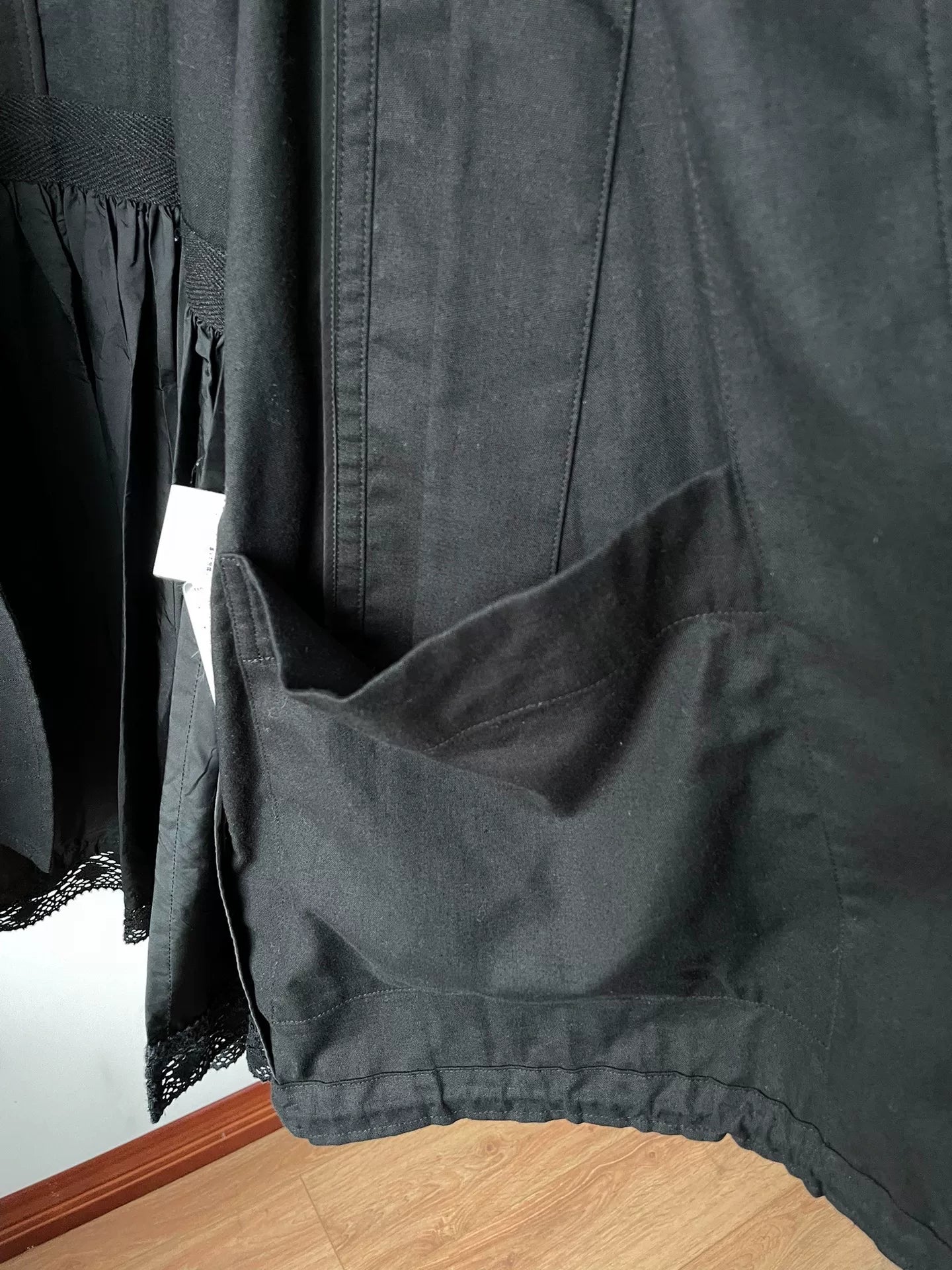 Yohji Yamamoto Cotton-Linen Black Coat