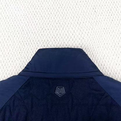 ermenegildo zegna navy cotton jacket with pockets