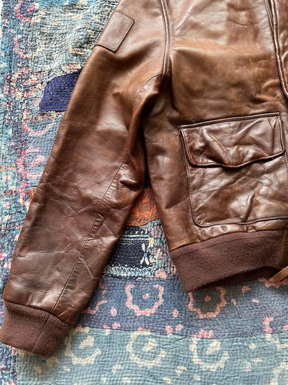 distressed leather jacket by polo ralph lauren