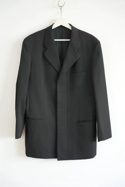 issey miyake men black wool suit jacket