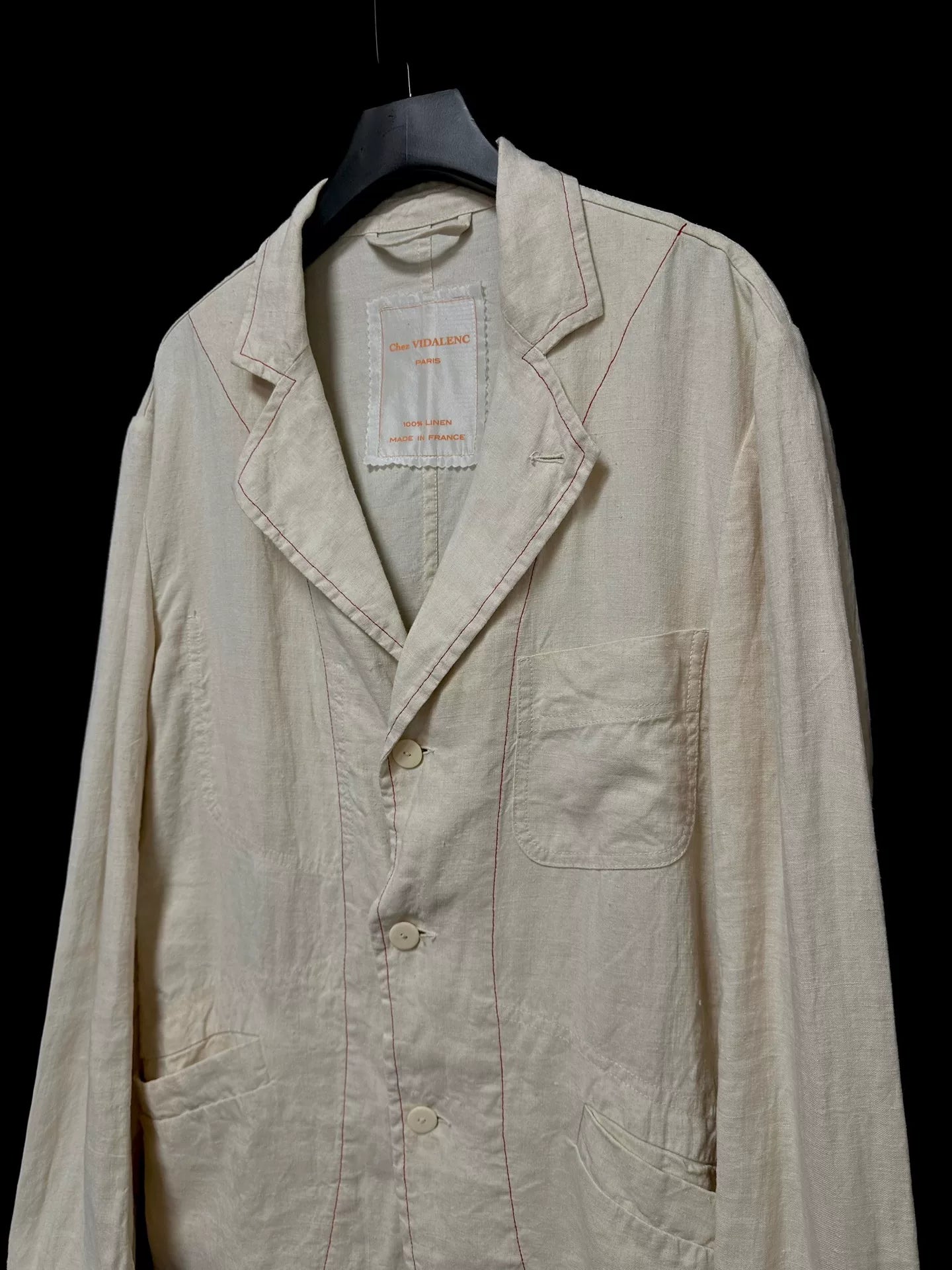 linen jacket dyed with red tea