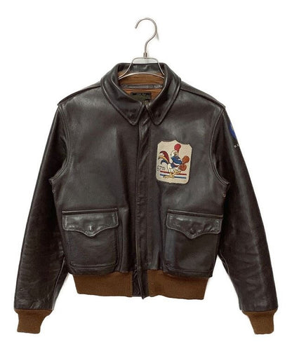 real mccoy's hand-painted fighting cocks bomber