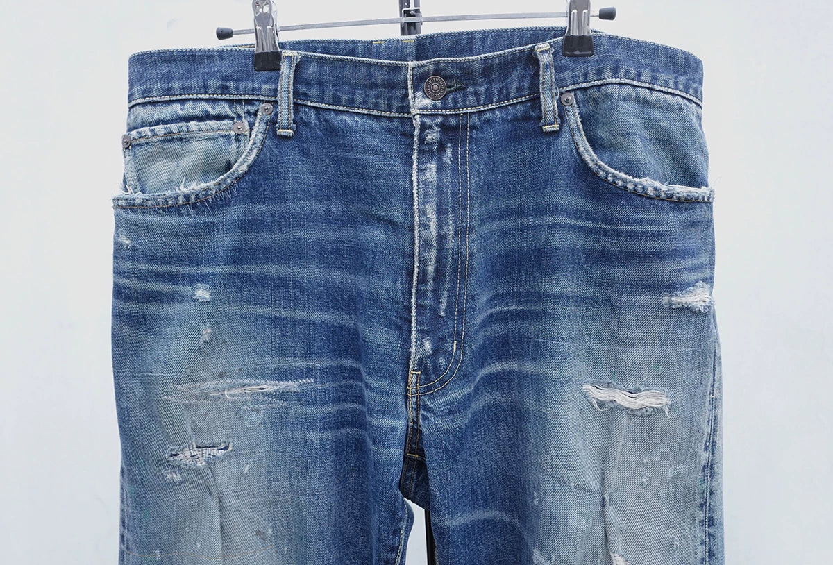 visvim journeyman denim pants with damage