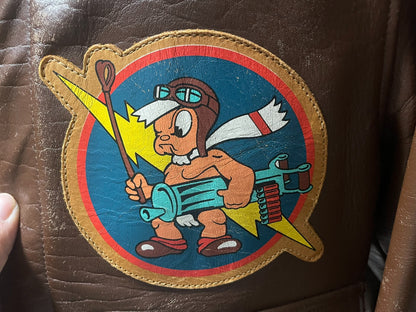 vintage real mccoy leather bomber jacket