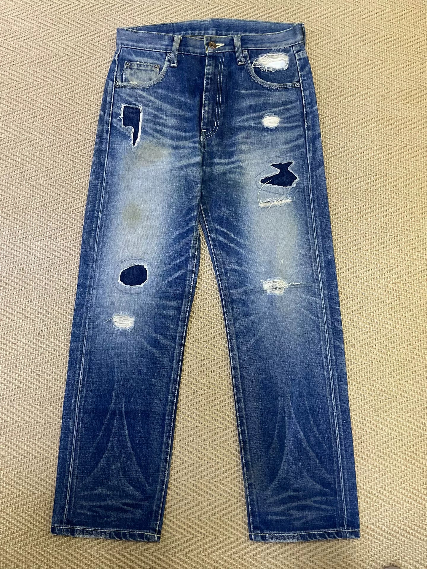 NEIGHBORHOOD 06 KNEEL Distressed Jeans