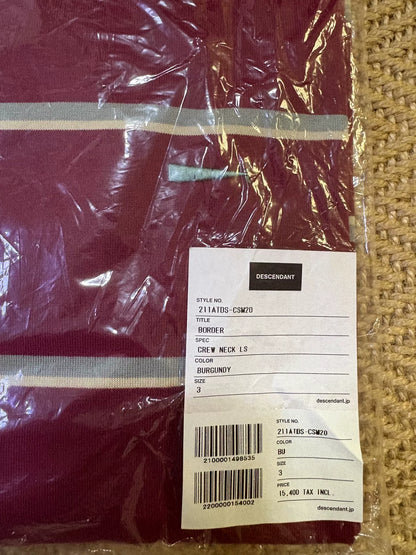 descendant border crew neck long sleeve shirt