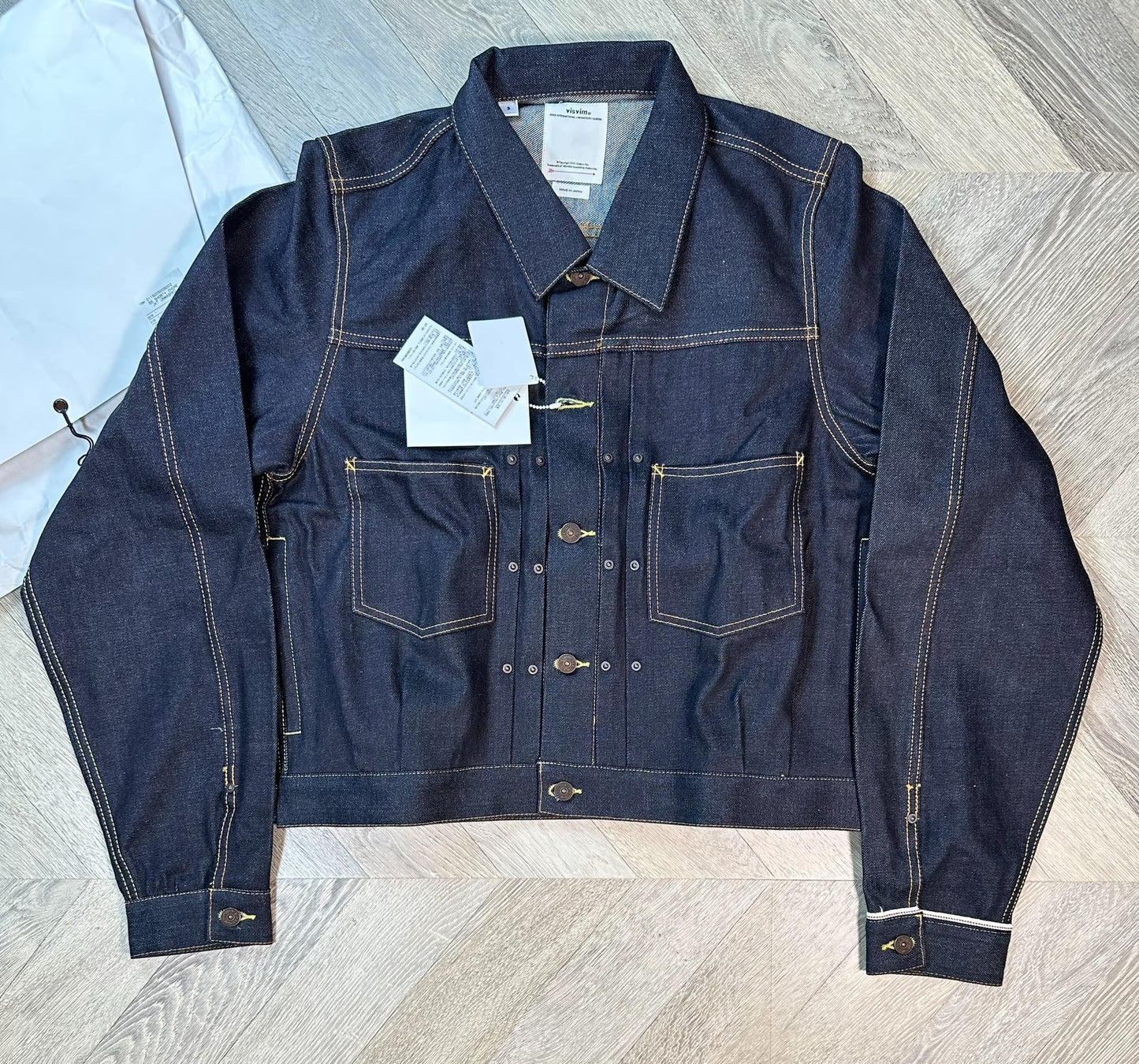 visvim shorty chore jacket unwashed denim