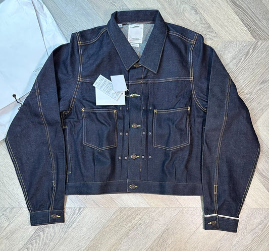 visvim shorty chore jacket unwashed denim
