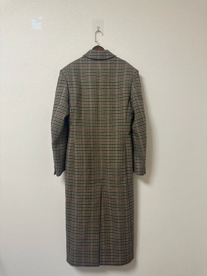 balenciaga houndstooth wool coat with champagne lining