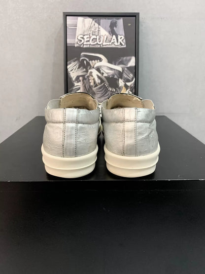 Rick Owens Silver Slip-On Sneakers