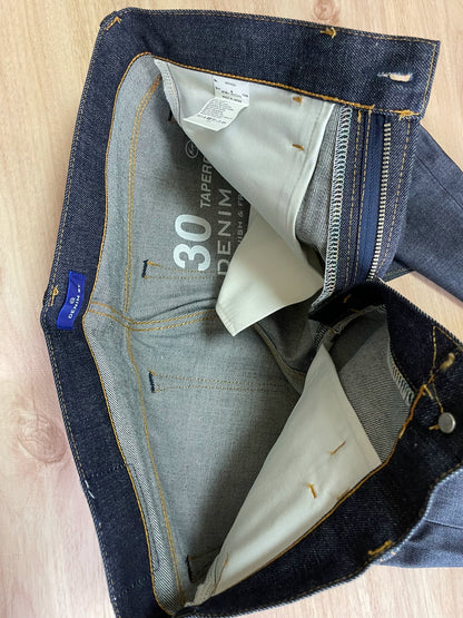 denim by vanquish green logo cropped jeans