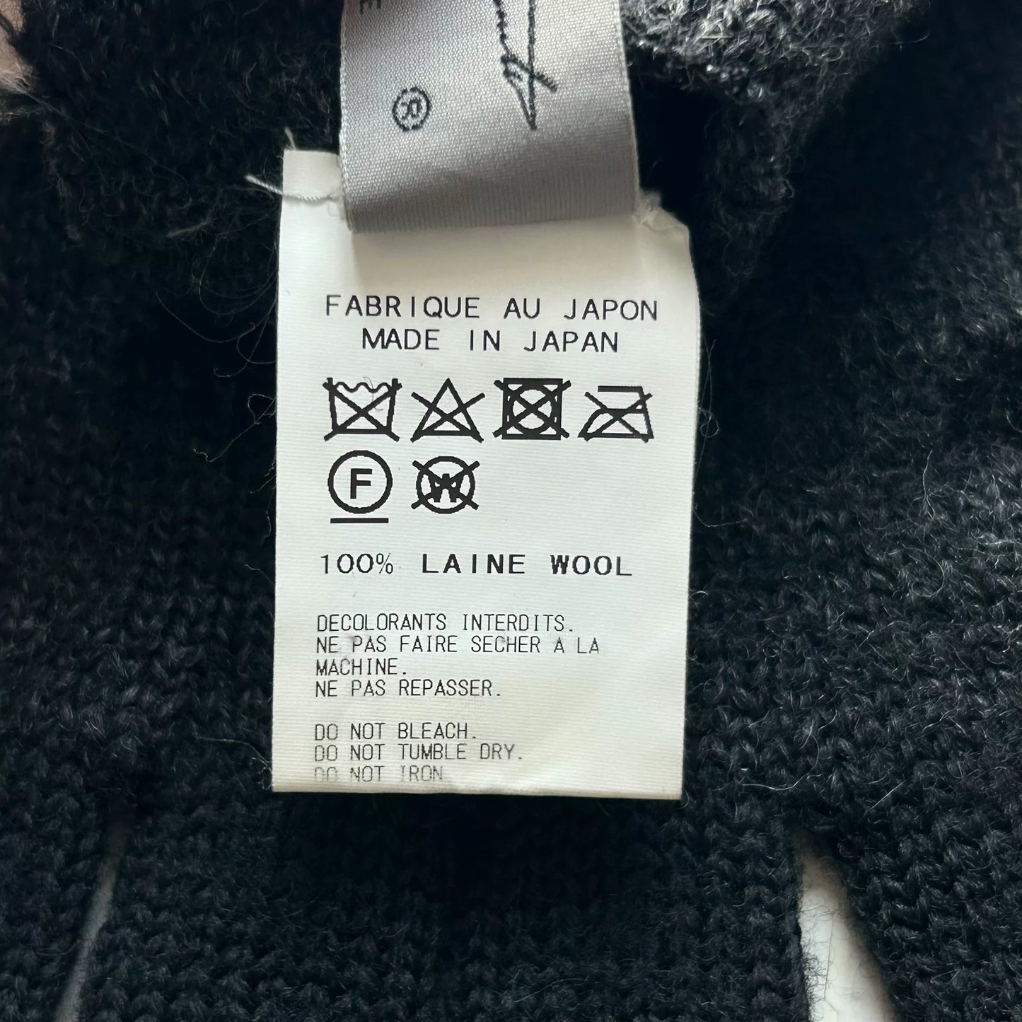 Yohji Yamamoto Black Gray Embroidered Gloves