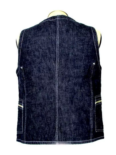denim vest with large back pocket