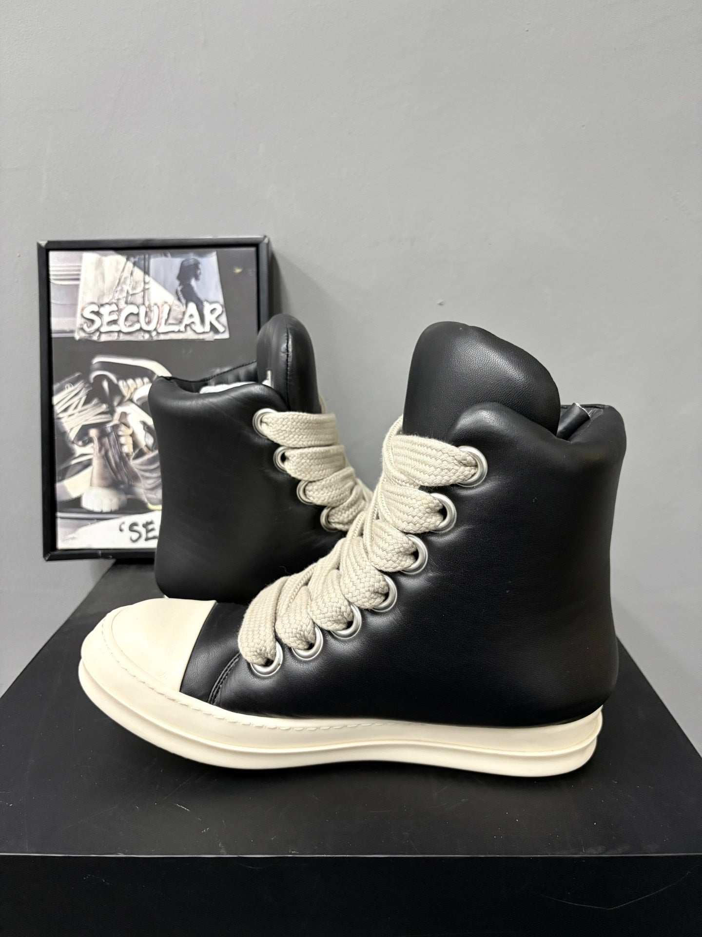 Rick Owens High-Top Leather Chunky Sneakers