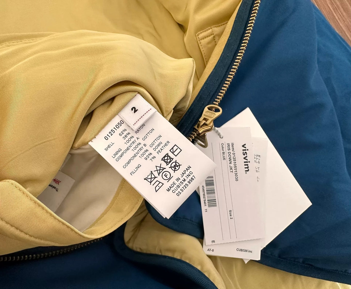 visvim iris down jacket navy blue