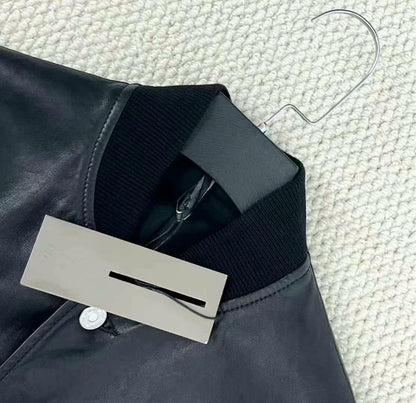 dior black lambskin baseball jacket unisex