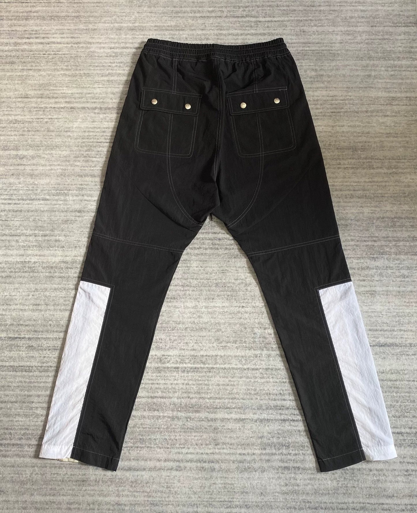 black and white panel athletic pants