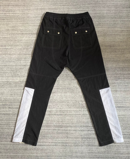 black and white panel athletic pants