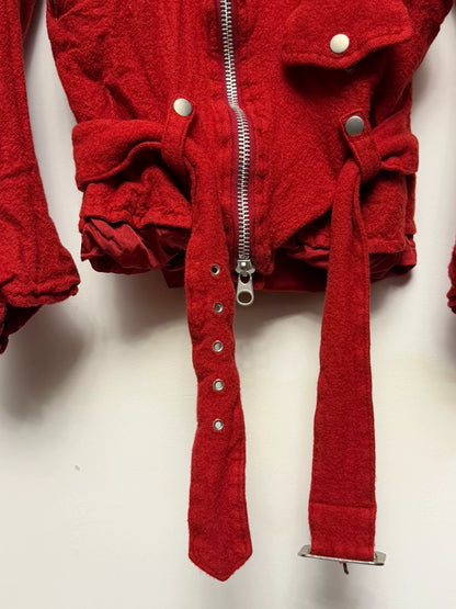 red wool jacket by Junya Watanabe