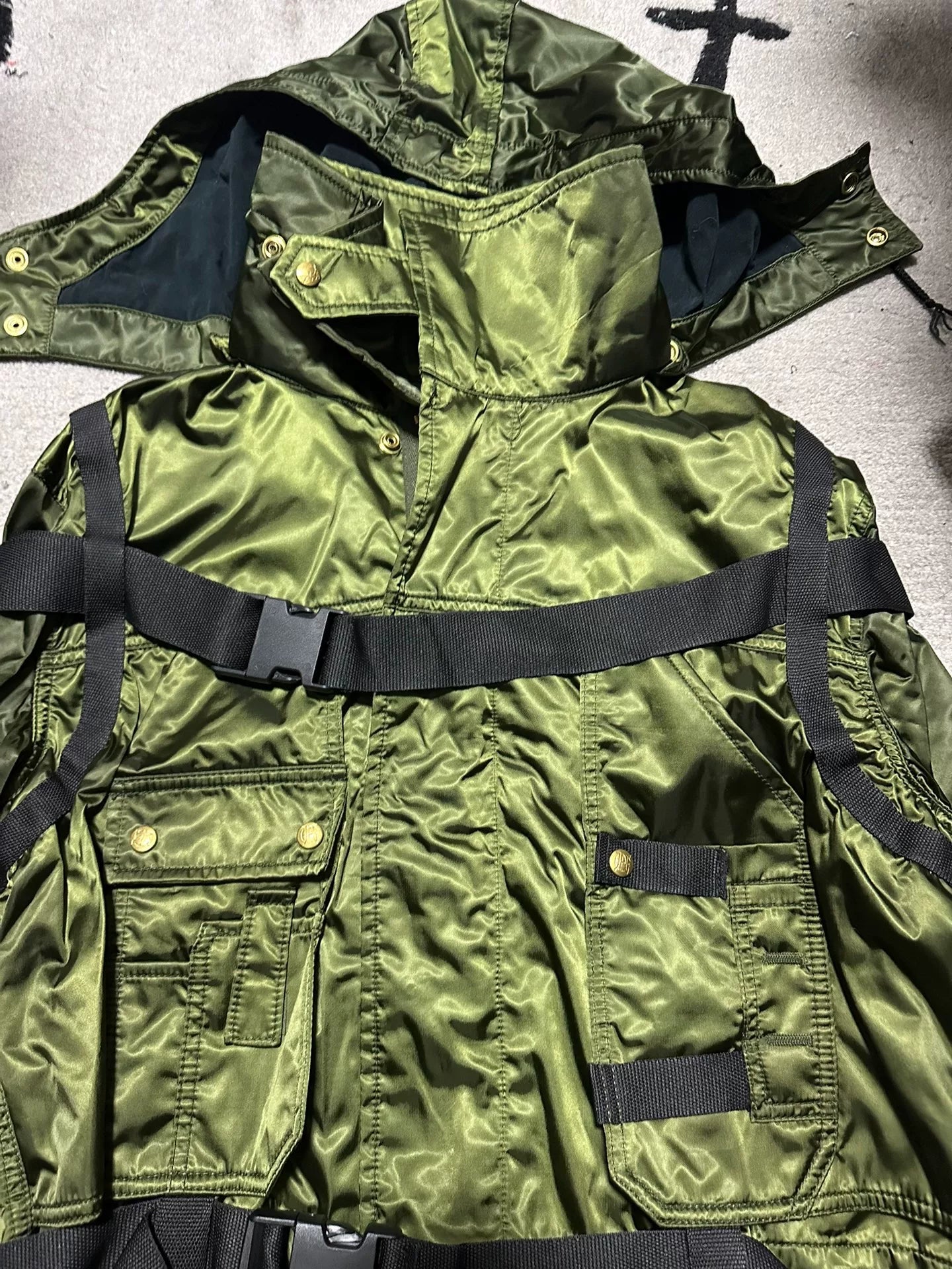 rare jean paul gaultier green parachute jacket