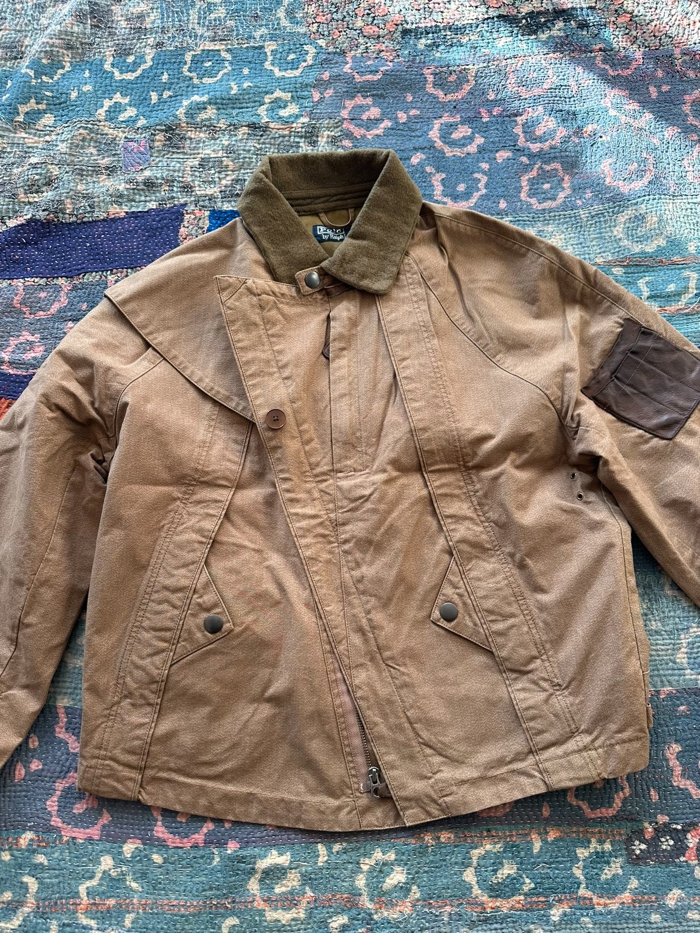 ralph lauren military style patchwork jacket