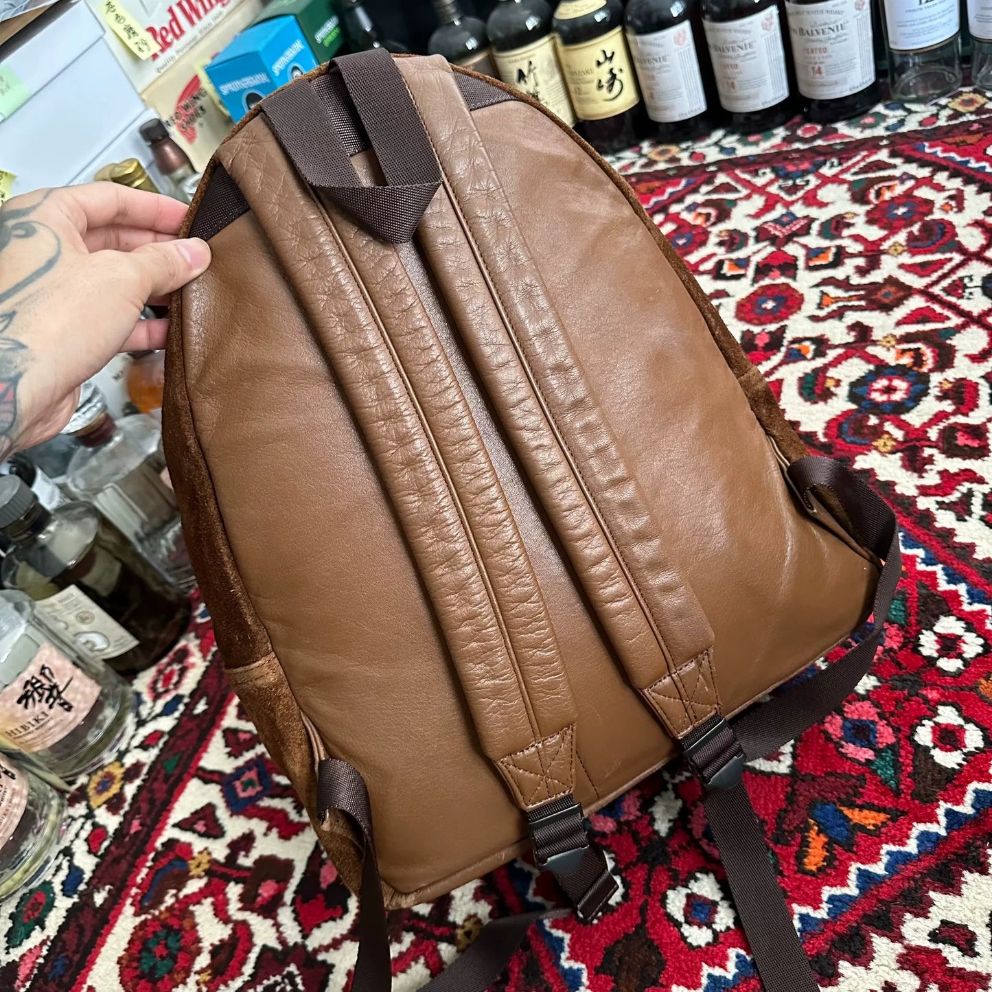 porter both day pack leather backpack