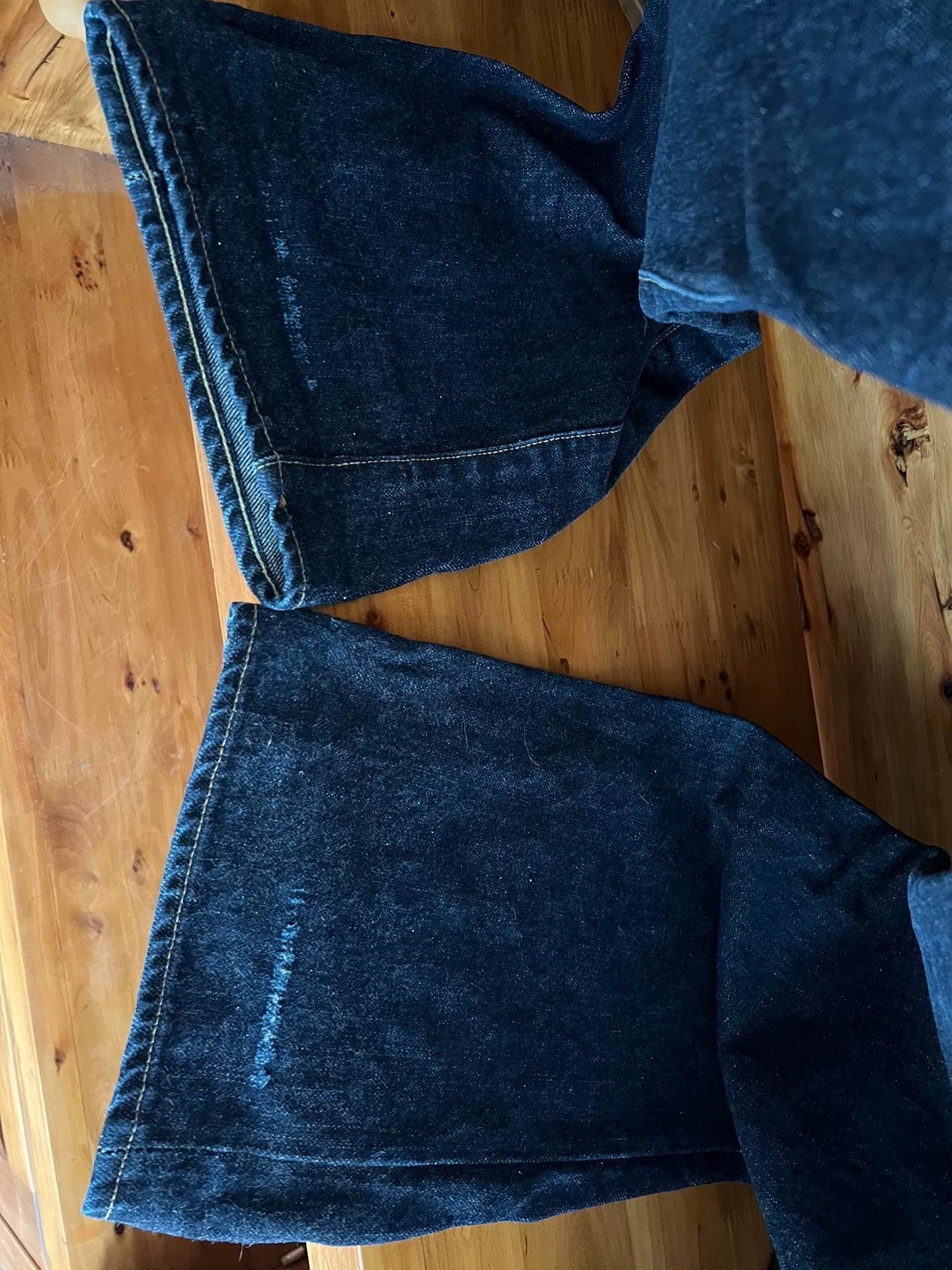 vintage dark denim straight leg pants