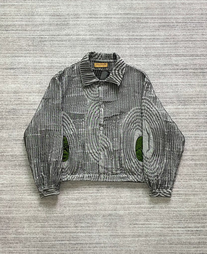 silver wave pattern breathable jacket