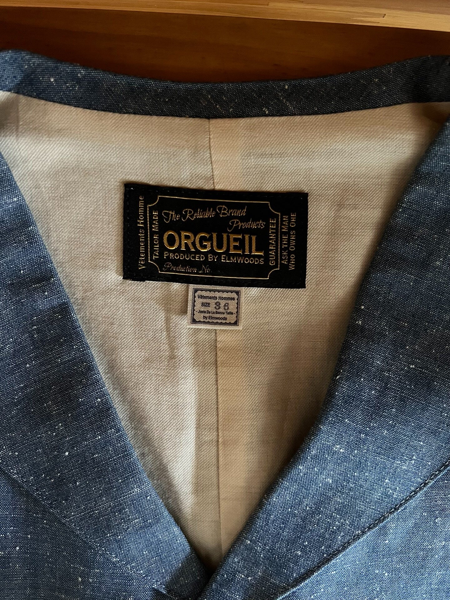 vintage blue denim work vest for men