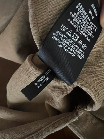 khaki military style pullover shirt jacket