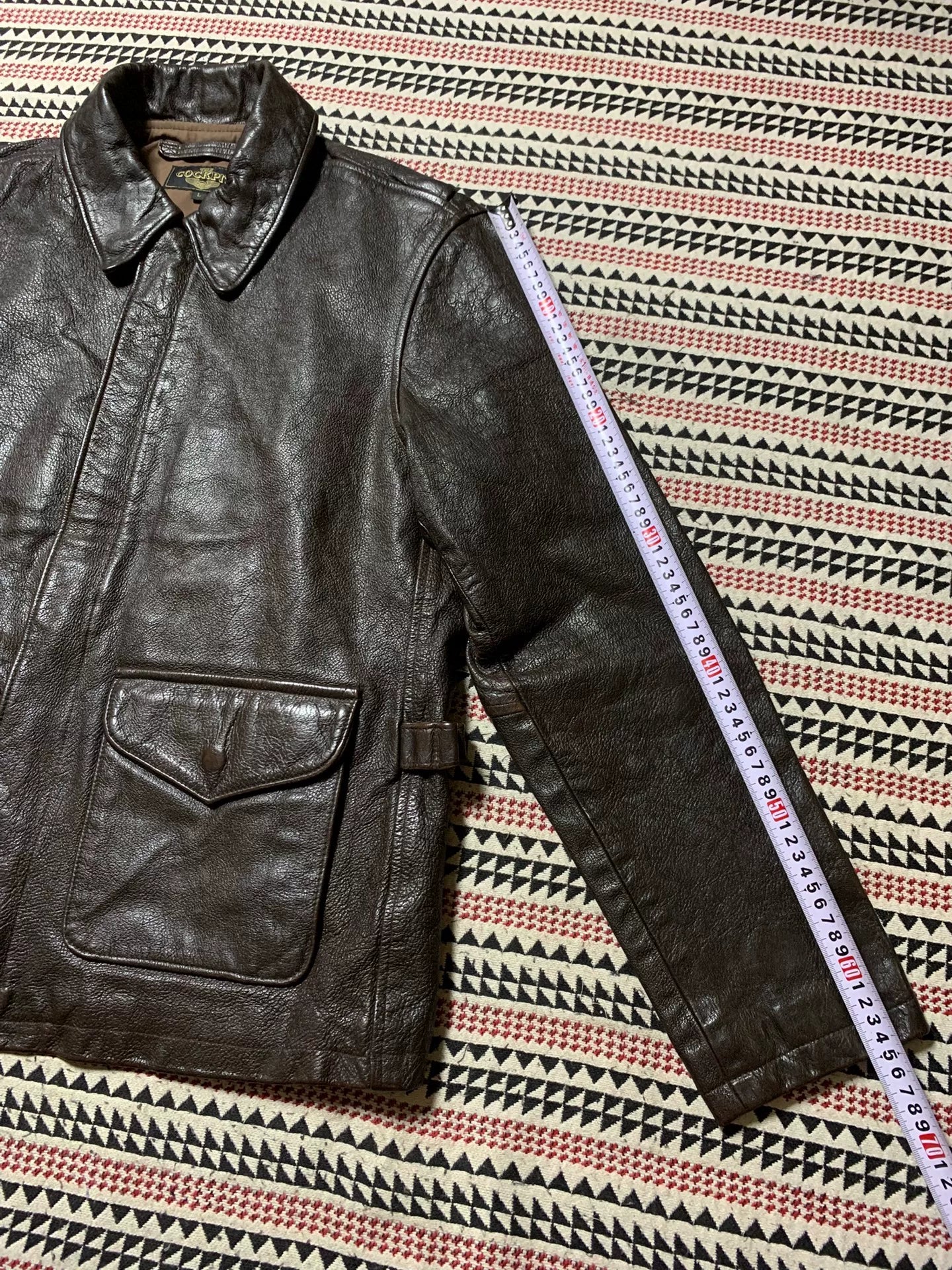 vintage black goat leather jacket by cockpit
