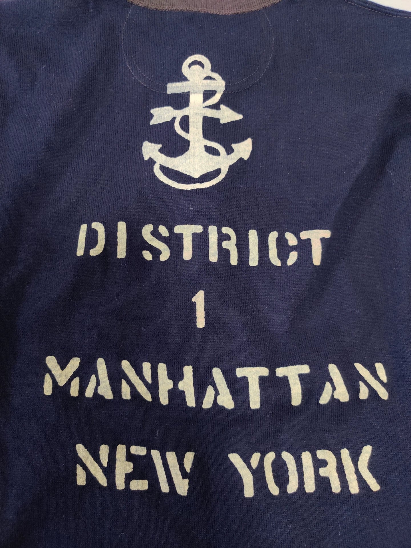 freewheelers navy anchor graphic long sleeve shirt