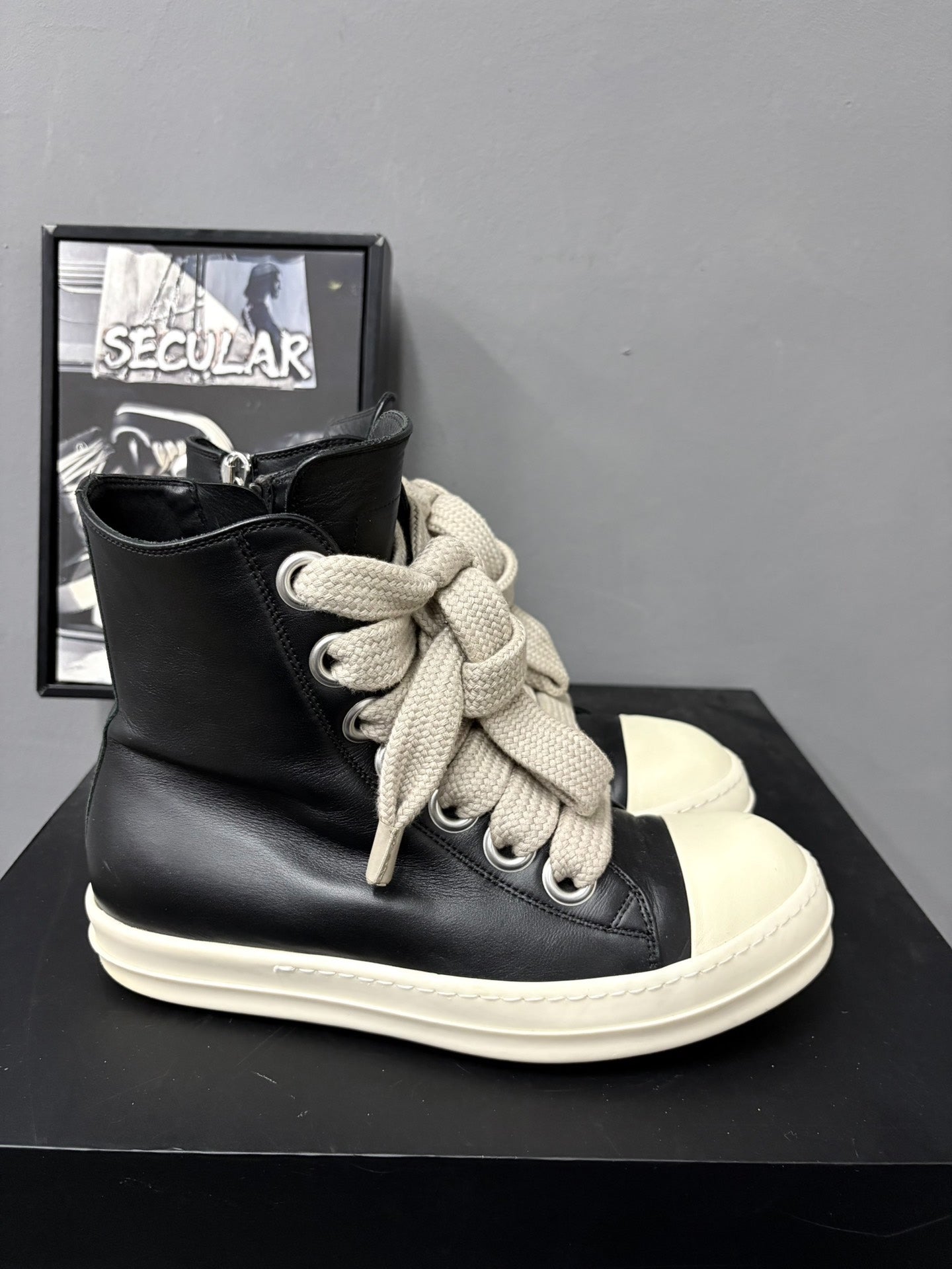 Rick Owens RO High-Top Leather Sneakers