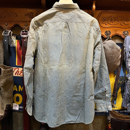 RRL Vintage Distressed Striped Shirt