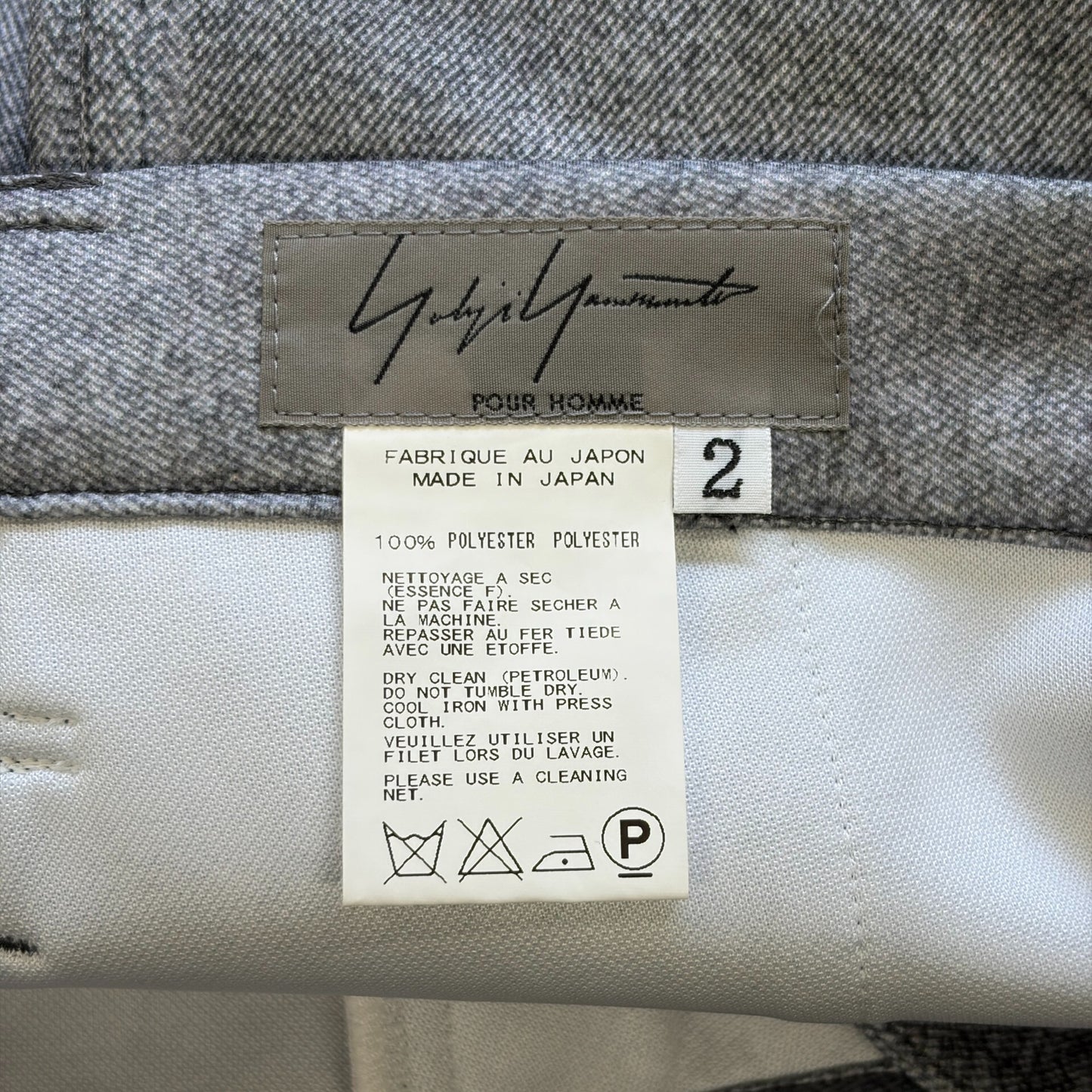 Yohji Yamamoto 15SS Gray Fake Pocket Trousers