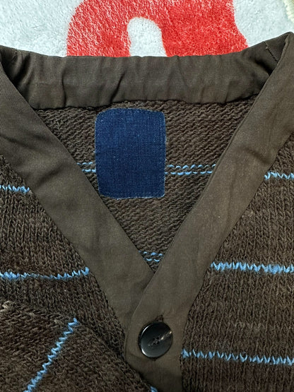 visvim selmer long cardigan with blue stripes