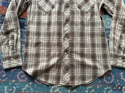 rrl western plaid long sleeve shirt