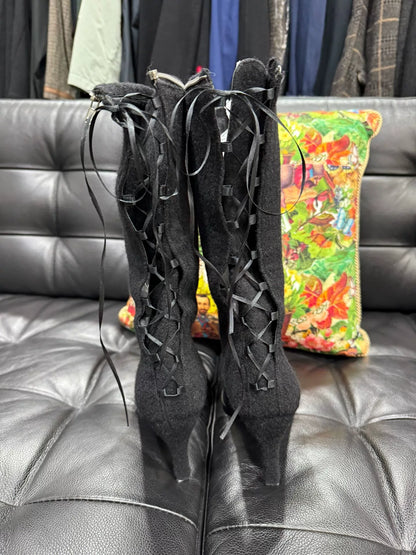 undercover guru guru embroidered insect long boots